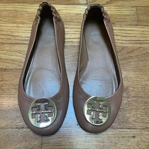 Brown Tory Burch Flats 7.5